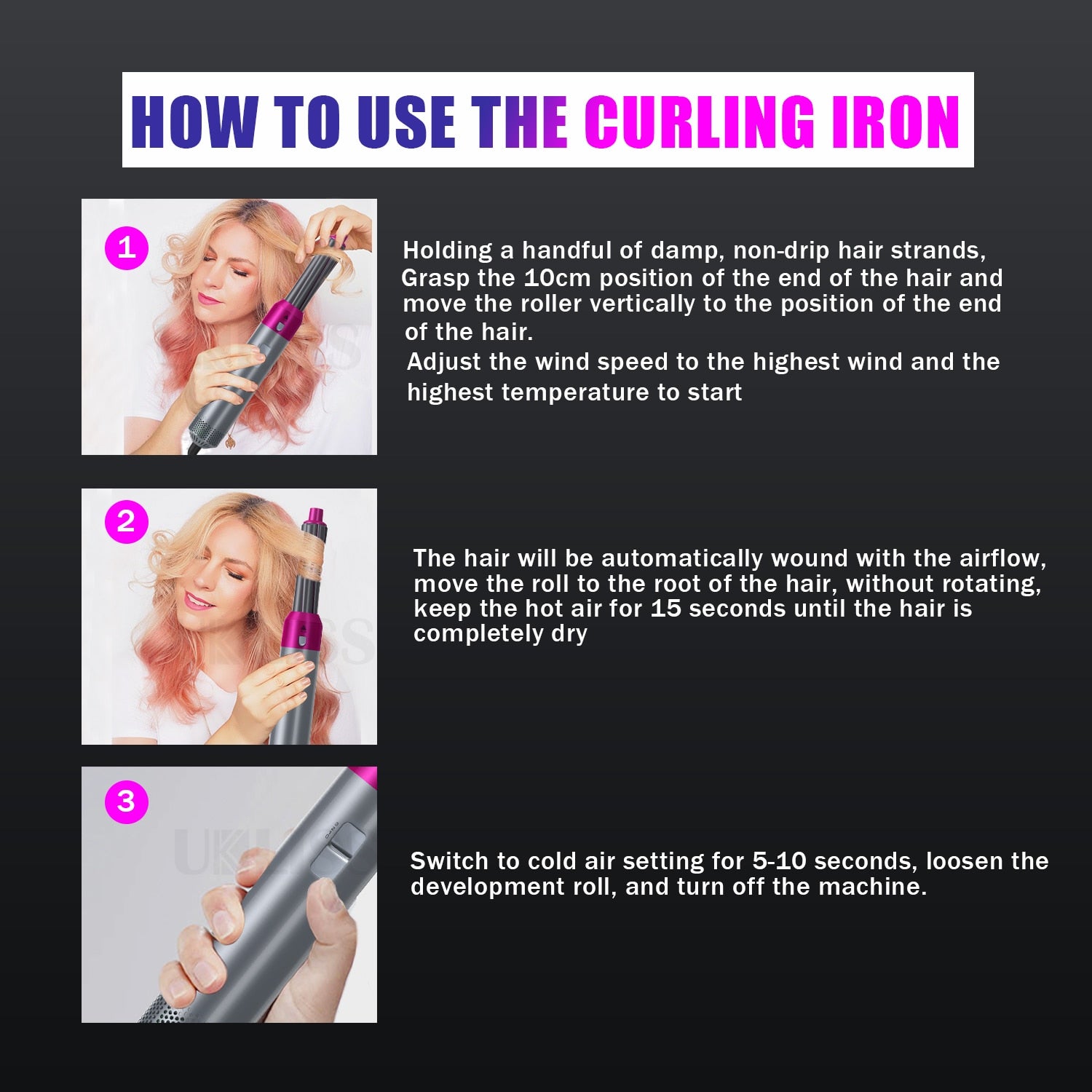 5 In 1 Hair Dryer Brush Professional Hair Curler