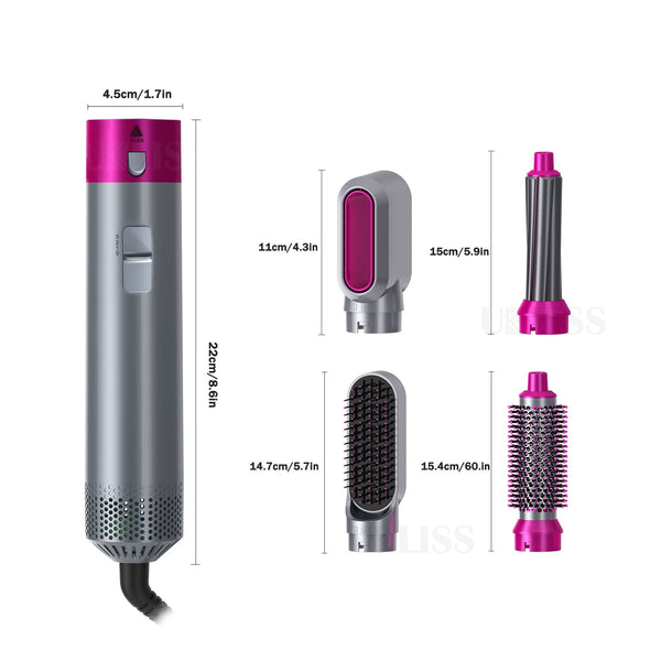 5 In 1 Hair Dryer Brush Professional Hair Curler